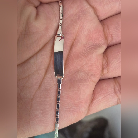 .925 Sterling Silver Baby Plaque Bracelet Brand new - Picture 4 of 6